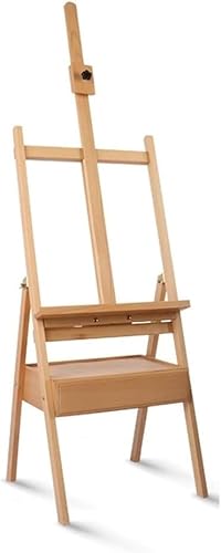 CONGRUI Schubladen-Skizzier-Rückenstütze zusammenklappbare Staffelei aus Holz, Aufbewahrungsbox für Ölgemälde (E) von CONGRUI