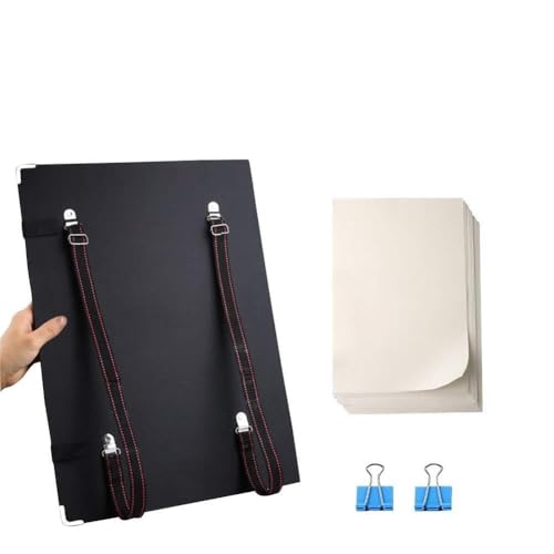 CONGRUI Skizzenblock, Clip, Skizzenbrett, Skizzen-Set, tragbare Schultern, Rückseite, Staffelei, Segeltuch-Clip, Outdoor-Aufbewahrung, Canvas-Tasche (8K) von CONGRUI