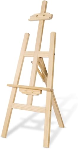 CONGRUI Skizzenstaffelei für Erwachsene, tragbar, zusammenklappbar, Kiefernholz, bodenstehend, professionelle Staffelei für Studio, Klassenzimmer, Outdoor zum Malen (150 cm) von CONGRUI