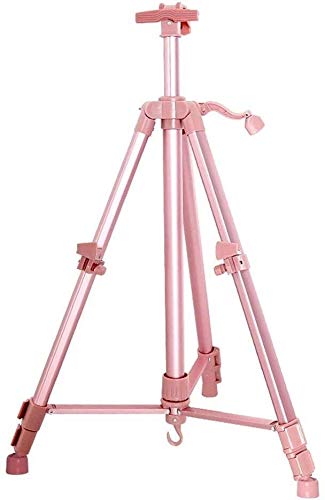 CONGRUI Staffelei, Metall-Staffelei, Skizzenrahmen, Dreieck, Zeichnen, multifunktional, einziehbar, klein, Aluminium, hochwertige Malerei, Werbewerbung (Rosa) von CONGRUI