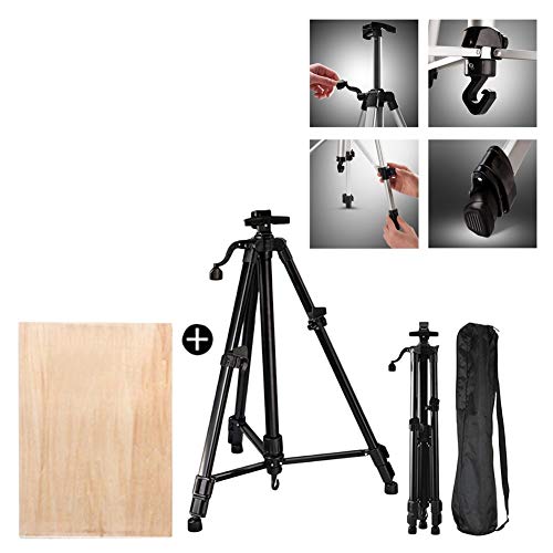 CONGRUI Staffelei-Halter, Präsentationsständer für Erwachsene, Staffelei für Hochzeitsschilder, Staffelei und Leinwand, Aluminiumlegierung, Schwarz, Staffelei und hohles Brett von CONGRUI