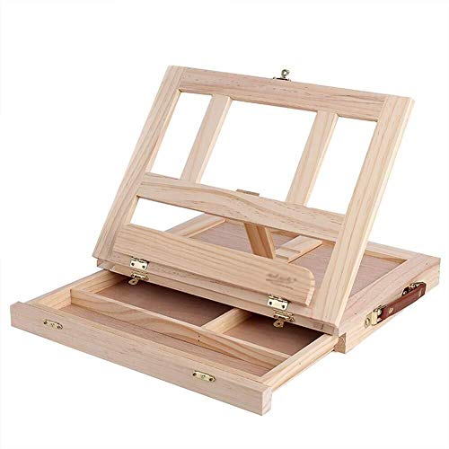 CONGRUI Staffelei Kleine Desktop-Zeichenbrett, hochwertige Malstaffelei, natürliche Textur, Holzschublade, gute Härte, klares Öl, ideale Wahl, Kiefernholz CONGRUI Staffelei Kleine Desktop-Zeichenbrett, hochwertige Malstaffelei, natürliche Textur, Holzschublade, gute Härte, klares Öl, ideale Wahl, Kiefernholz von CONGRUI
