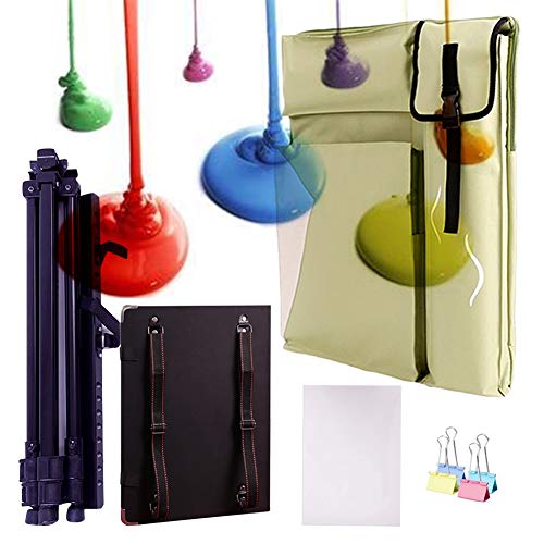 CONGRUI Staffelei-Ständer für Bilderrahmen, Staffelei, Ständer für Flipcharts, große Kapazität, Staffelei, Rucksack (Grün, Leinentasche und Staffelei) von CONGRUI