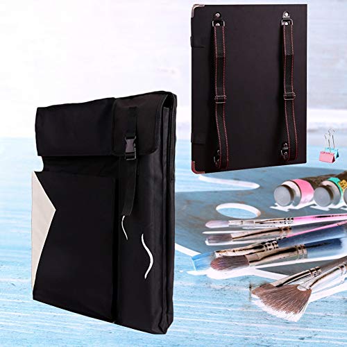 CONGRUI Staffelei-Ständer für Bilderrahmen, große Kapazität, Staffeleien, Rucksack, Schultertasche, Skizzenblock (Schwarz, Canvas-Tasche und Skizzenblock) von CONGRUI