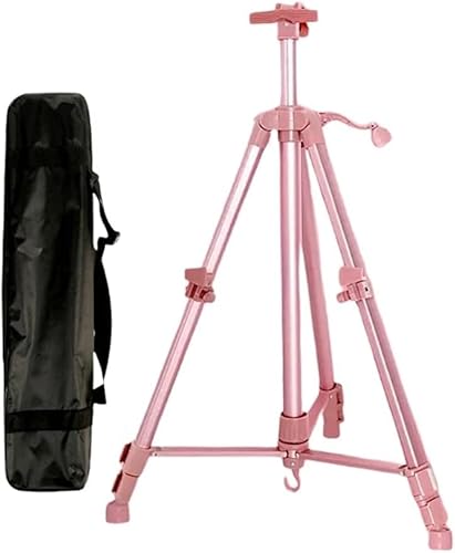 CONGRUI Staffelei aus Aluminiumlegierung, klein, handgekröpft, tragbar und höhenverstellbar, Stativ, Aluminiumlegierung, Staffelei, Skizze, Zeichnen, für Künstler, Kunstbedarf (Rosa) von CONGRUI
