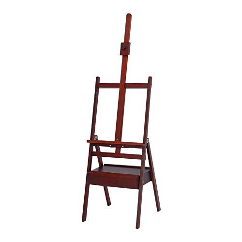CONGRUI Staffelei aus Holz mit Skizzenbox, Aufbewahrungsregal, Künstler-Staffelei für Atelier, winddicht (Braun, Staffelei) von CONGRUI