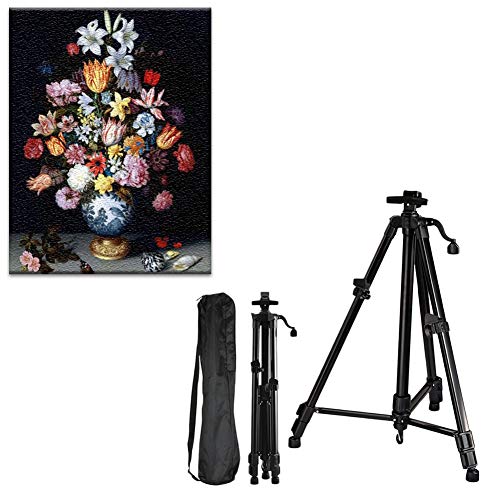 CONGRUI Staffelei für Kunstberuf, Aluminiumlegierung, Ständer, Kunsttisch-Staffelei, Tri-Pod-Display (Schwarz, Staffelei) von CONGRUI
