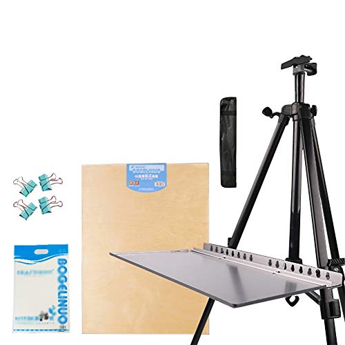 CONGRUI Staffelei für Kunstberuf, Staffelei, Ständer, Display, Zeichenbrett, Künstlertablett, Aluminiumlegierung, Schwarz von CONGRUI