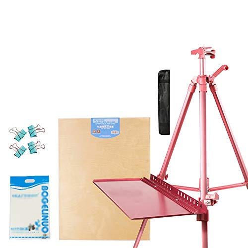 CONGRUI Staffelei für Kunstberuf, Staffelei, Ständer, Display, Zeichenbrett, Künstlertablett, Aluminiumlegierung (Rosa) von CONGRUI