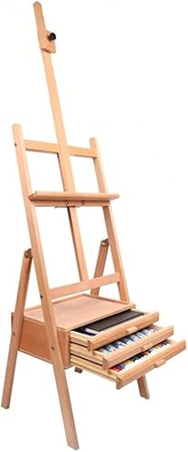 CONGRUI Staffelei für Zuhause, Studio, Outdoor, Holzstaffelei, für Studenten, Erwachsene, mit Schublade, Staffelei (E) von CONGRUI