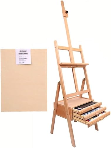 CONGRUI Staffelei für Zuhause, Studio, Outdoor, Holzstaffelei, für Studenten, Erwachsene, mit Schublade, Staffelei (F) von CONGRUI