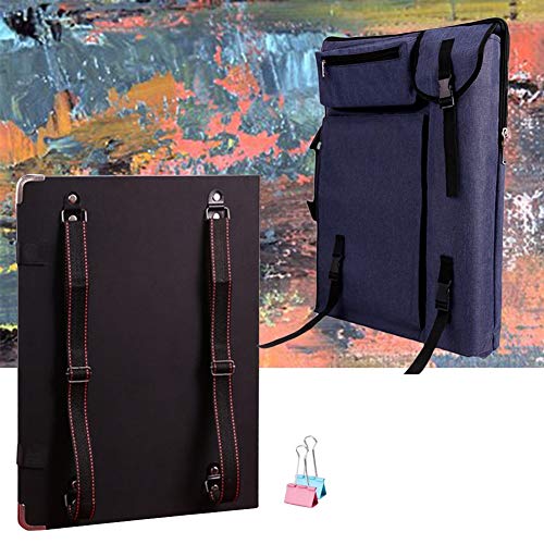 CONGRUI Staffelei mit großem Fassungsvermögen, Rucksack-Staffelei zum Malen, Ölfarben, Skizzieren, Künstlerbedarf für Künstler (Dunkelblau, Canvas-Tasche und Skizzenblock) von CONGRUI