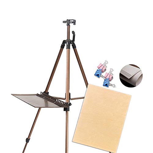 CONGRUI Staffelei zum Skizzieren, Malen, Ständer, Staffelei, Papierrolle, Zeichenbretter, Aluminiumlegierung (braun) von CONGRUI