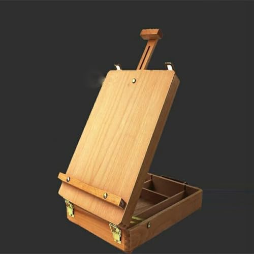 CONGRUI Tisch-Ölgemälde-Koffer, Schreibtisch-Staffelei, faltbar, tragbar, Ölgemälde-Koffer, Malkunst-Werkzeugkasten von CONGRUI