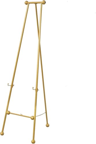 CONGRUI Tragbare faltbare Staffelei, goldfarbenes Eisen, A-Rahmen, bodenstehend, Poster-Staffelei zum Präsentieren von Bildern, Gemälden, Fotos, 150 cm hoch CONGRUI Tragbare faltbare Staffelei, goldfarbenes Eisen, A-Rahmen, bodenstehend, Poster-Staffelei zum Präsentieren von Bildern, Gemälden, Fotos, 150 cm hoch von CONGRUI