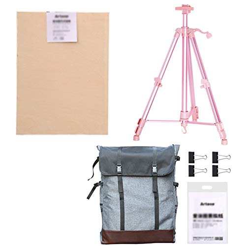 CONGRUI Verstellbare Teleskop-Staffelei für Künstler, rosa Display bei Hochzeiten, Studenten (Staffelei-Set) von CONGRUI