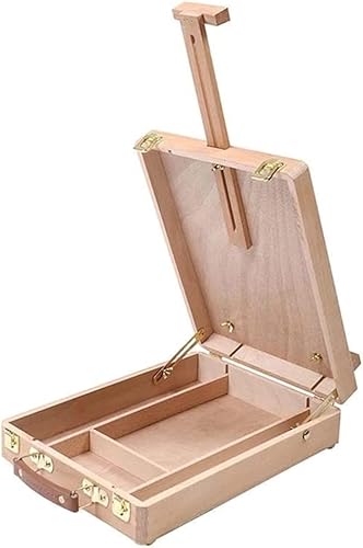 CONGRUI Verstellbare Tischstaffelei, Farbpalette, tragbar, Holz, Künstler, Schreibtischkoffer von CONGRUI