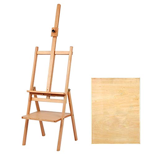 CONGRUI Zeichenbrett aus Holz, mit Halterung, tragbar, zusammenklappbar, Skizzenschublade, Ölgemälde (B, Staffelei + 4K-Zeichenbrett) von CONGRUI
