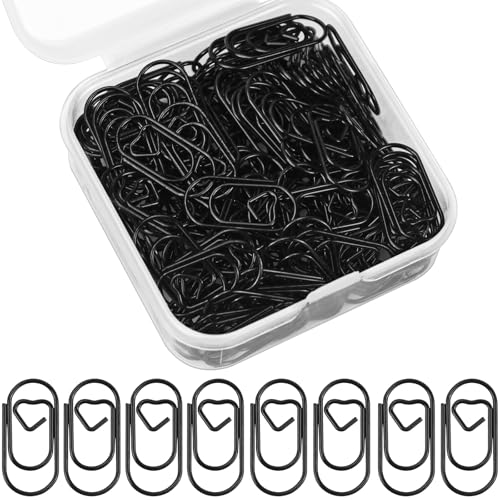 CONJURAIDE 130 Stück Büroklammern Herz, Büroklammer Herz Schwarz Büroklammern Motiv Klein mit Transparentbox Paperclips für Büromaterial Aktenklammer Klassenzimmer CONJURAIDE 130 Stück Büroklammern Herz, Büroklammer Herz Schwarz Büroklammern Motiv Klein mit Transparentbox Paperclips für Büromaterial Aktenklammer Klassenzimmer von CONJURAIDE