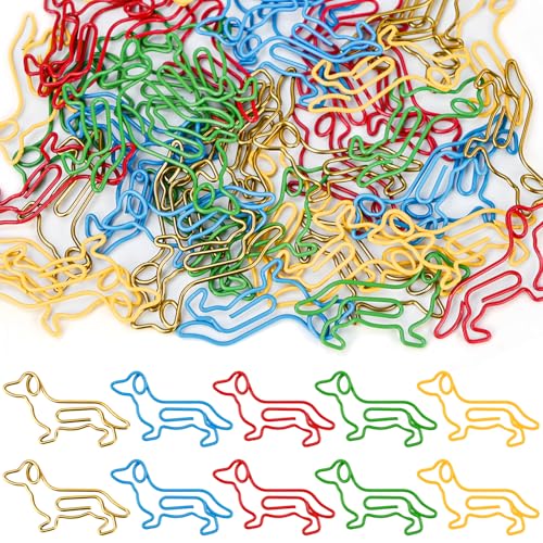 CONJURAIDE 50 Stück Büroklammern, Bunte Dackel Büroklammern Motiv Metall Kleine Klammern Dachshund Tiereform Büroklammer Papierklammern Paperclips für Schule Büromaterial Postkarten CONJURAIDE 50 Stück Büroklammern, Bunte Dackel Büroklammern Motiv Metall Kleine Klammern Dachshund Tiereform Büroklammer Papierklammern Paperclips für Schule Büromaterial Postkarten von CONJURAIDE