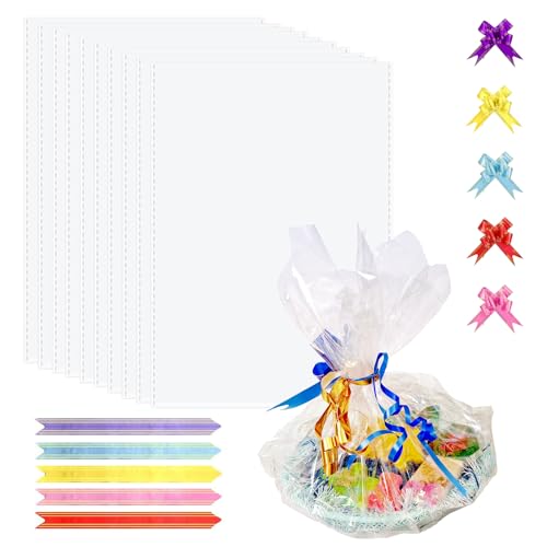 CONNECTION 10 Stück Cellophantüten Groß 70 x 100cm Geschenkfolie Transparent mit 10 Schleifen Zellophantüten mit Boden Geschenktüten Durchsichtig für Blumen Geschenkkörbe Weidenkorb Weihnachtskörbe CONNECTION 10 Stück Cellophantüten Groß 70 x 100cm Geschenkfolie Transparent mit 10 Schleifen Zellophantüten mit Boden Geschenktüten Durchsichtig für Blumen Geschenkkörbe Weidenkorb Weihnachtskörbe von CONNECTION