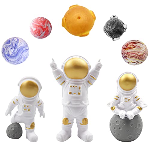 CONNECTION 8 Stück Astronauten Tortendeko Weltall Geburtstag Weltraum Kuchen Deko Spaceman Kuchen Figur Astronauten Tortendeko Planeten Geburtstag für Kids Planet Partys Weltraum Kuchendekoration von CONNECTION