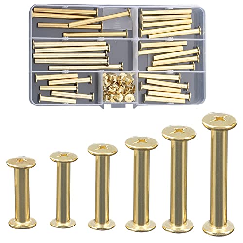 CONPHERON 30 Sätze Buchschrauben Geheftete Nieten Set Lederriemen Schrauben Gürtelschrauben Vermessingt Buchschrauben Assorted Kit 6 Größen 5 × 35/40/45/50/60/70 mm CONPHERON 30 Sätze Buchschrauben Geheftete Nieten Set Lederriemen Schrauben Gürtelschrauben Vermessingt Buchschrauben Assorted Kit 6 Größen 5 × 35/40/45/50/60/70 mm von CONPHERON