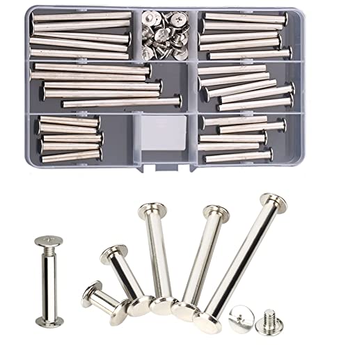 CONPHERON 30 Sätze Buchschrauben Geheftete Nieten Set Lederriemen Schrauben Gürtelschrauben Vernickelt Buchschrauben Assorted Kit 6 Größen 5 × 35/40/45/50/60/70 mm CONPHERON 30 Sätze Buchschrauben Geheftete Nieten Set Lederriemen Schrauben Gürtelschrauben Vernickelt Buchschrauben Assorted Kit 6 Größen 5 × 35/40/45/50/60/70 mm von CONPHERON