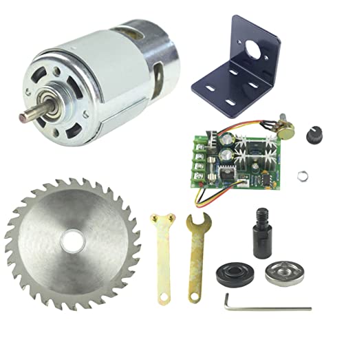 CONQUERALL 775 Motor DC 12V 6000 RPM / 24V 12000RPM Hochleistungsmotor mit großem Drehmoment und M10-5 Pleuelsatzhalterung Sägeblatt und 20A Drehzahlsteller von CONQUERALL