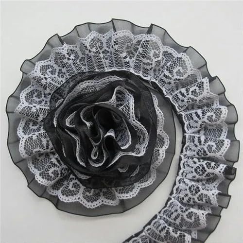 3 Yard doppellagiges plissiertes Organza-Spitzenbesatzband, Rüschenbesatz, Stoff, bestickter Kragen, Nähen, Kleidung, Spleißmaterial, 4 cm 3 Yard doppellagiges plissiertes Organza-Spitzenbesatzband, Rüschenbesatz, Stoff, bestickter Kragen, Nähen, Kleidung, Spleißmaterial, 4 cm von CONVOW