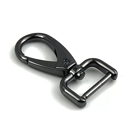 CONVOW 2 Stück abnehmbare Karabinerhaken aus Metall mit Trigger-Clips, Schnallen für Lederband/Gürtel, Schlüsselanhänger, Gurtband von CONVOW