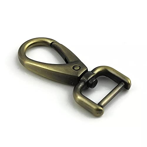 CONVOW 2 Stück abnehmbare Karabinerhaken aus Metall mit Trigger-Clips, Schnallen für Lederband/Gürtel, Schlüsselanhänger, Gurtband von CONVOW