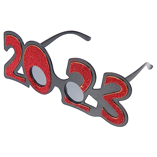 COOLHIYA 1 Paar 2023 digitale Brille leuchtbrillen silvester party zubehör Geschenke Zahlengläser Neujahrsvorräte lustig Partybedarf dekorativer Spiegel schmücken Requisiten Stk von COOLHIYA