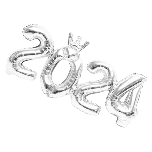 COOLHIYA 1 Satz 2024 Neujahrsparty-Ballon 2024 Nummernballons Goldene Zahlenballons Luftballons Ornament Nummernballon für Party Nummer 2024 Ballon Anzahl Requisiten Ballon-Set schmücken 3d von COOLHIYA