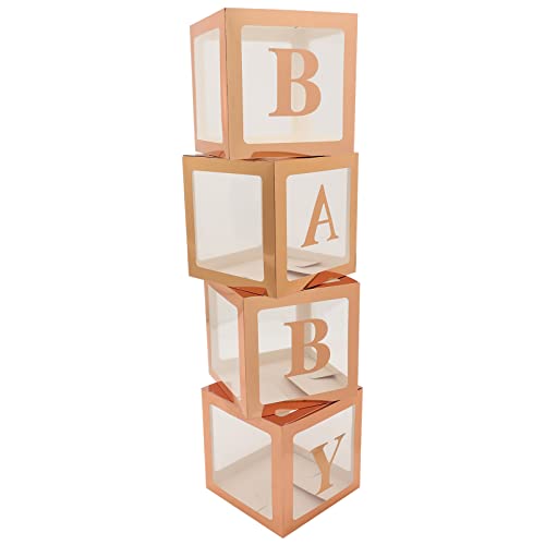 COOLHIYA 1 Satz Boxen Ballon-Box Baby blockiert Buchstabenboxen Ballonboxen für die Babyparty klare Luftballons Babyboxen mit Buchstaben für die Babyparty Boxen für Babyballons von COOLHIYA