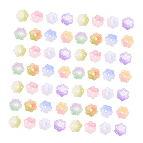 COOLHIYA 1 Satz Glasblumenperlen Mix Farben Spacer Beads Für Armbänder Diy Schmuckherstellung Leicht Und Robust Für Kreative Bastelprojekte 100 Stück von COOLHIYA