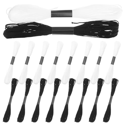 COOLHIYA 1 Set Stickgarn: Weiß-Schwarz-Garnstränge in gemischten Farben zum Nähen von Armbändern und für Stoffkunst – Set zur Herstellung von Freundschaftsarmbändern COOLHIYA 1 Set Stickgarn: Weiß-Schwarz-Garnstränge in gemischten Farben zum Nähen von Armbändern und für Stoffkunst – Set zur Herstellung von Freundschaftsarmbändern von COOLHIYA