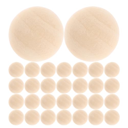COOLHIYA 100 Stück Split Holzkugeln, kleine natürliche, unfertige, halbrunde Holzperlen für Kinder, Basteln, halbe Holzkugeln, Perlen, Mini-Hemisphäre für DIY von COOLHIYA