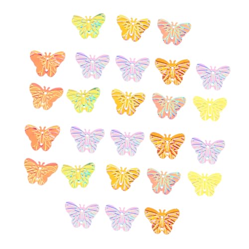 COOLHIYA 100St Buntes Schmetterlings-Konfetti Glitzer Pailletten Schmetterlings-Tischstreuung Schmetterlingsverzierungen buntes konfetti Party Konfetti Hochzeit Ornamente Plastik von COOLHIYA