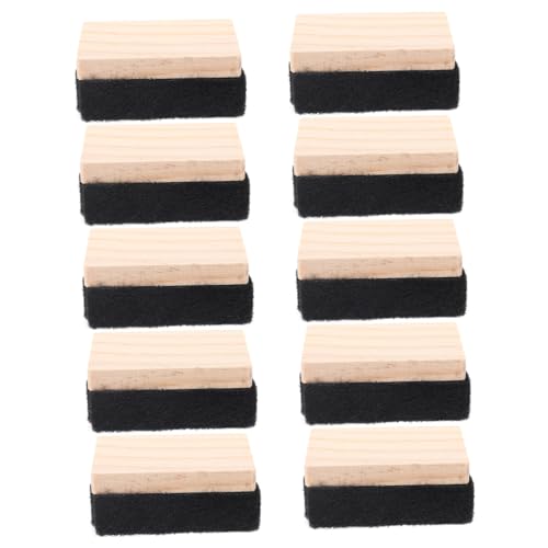 COOLHIYA 12 Stück Teiliges Mini Holztafel Radiergummis Wiederverwendbare Kreide Radierer für Klassenzimmer Büro und Zuhause Praktischer Filz Radiergummi aus Hochwertigem Holz von COOLHIYA