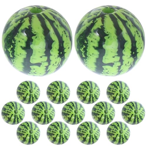COOLHIYA 15 runde Wassermelonenperlen: Lose Perlen zum Selbermachen von Schmuck – Einzigartige Charms mit Fruchtmotiven für die Schmuckherstellung – Accessoires mit Sommermotiven von COOLHIYA