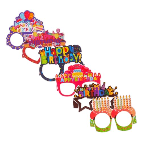 COOLHIYA Gläser 18 Stk Geburtstagsdekorationsgläser Geburtstagsparty-Sonnenbrille Geburtstagsgläser für Kinder kreative Brillen Gefälligkeiten für Geburtstagsfeiern lustig Papier Brille von COOLHIYA