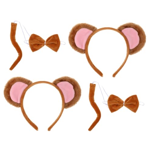 COOLHIYA 2 Sets Tier-Cosplay-Stirnband mit Affenohren und, Halloween-Kostümzubehör, realistisches und bequemes Affenohr-Stirnband für Themenpartys COOLHIYA 2 Sets Tier-Cosplay-Stirnband mit Affenohren und, Halloween-Kostümzubehör, realistisches und bequemes Affenohr-Stirnband für Themenpartys von COOLHIYA