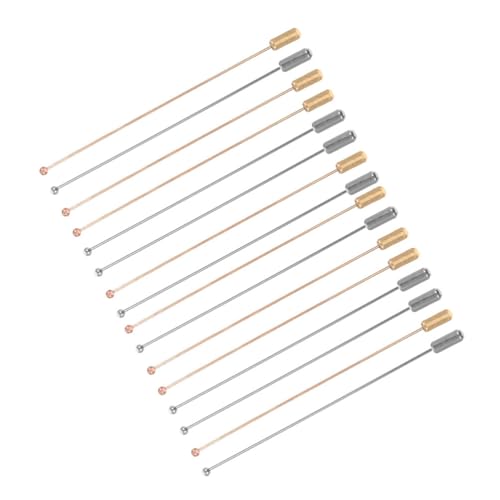 COOLHIYA 20 Stück Metall-Stecknadeln zur Schmuckherstellung, Sicherheitsbrosche, runde Kugel, Lange Nadel, Brosche mit Stopperenden, DIY-Anzug, Krawatte, Hutnadel, Boutonniere-Stäbchen, 90 mm von COOLHIYA