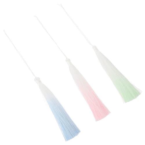 COOLHIYA 3 Stück Diy Quasten Anhänger Sanften Farbverläufen Lange Quasten für Lesezeichen Schmuck und Bastelprojekte Grün Himmelblau COOLHIYA 3 Stück Diy Quasten Anhänger Sanften Farbverläufen Lange Quasten für Lesezeichen Schmuck und Bastelprojekte Grün Himmelblau von COOLHIYA