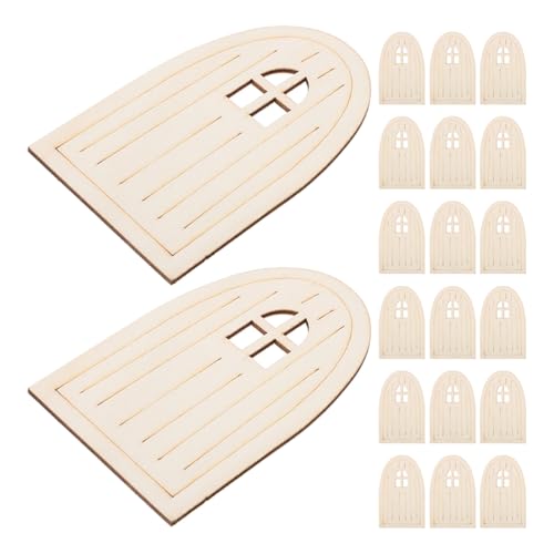 COOLHIYA 30 Stück unbemalte hölzerne Feentürstücke, ausgehöhlte Holzelfentür für Miniatur-DIY-Weihnachtsbastelverzierungen, Beige COOLHIYA 30 Stück unbemalte hölzerne Feentürstücke, ausgehöhlte Holzelfentür für Miniatur-DIY-Weihnachtsbastelverzierungen, Beige von COOLHIYA