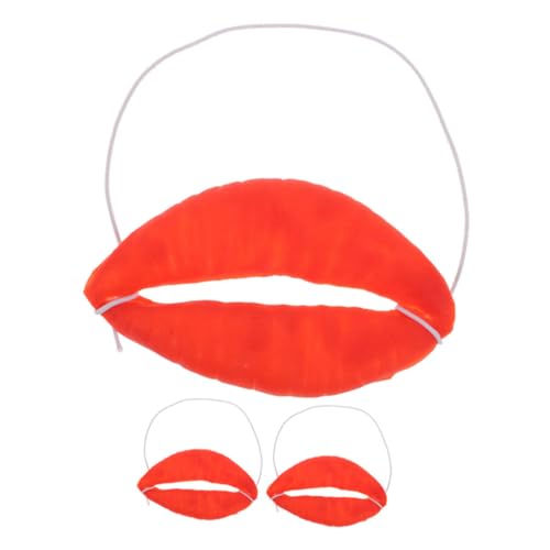 COOLHIYA 3st Rotes Wurstspielzeug Riesige Lippenstütze Streichspielzeug Für Kinder Lustige Großmaul-requisite Cosplay Clown Mund Karnevalsmund Gesicht Lieferungen Emulsion von COOLHIYA