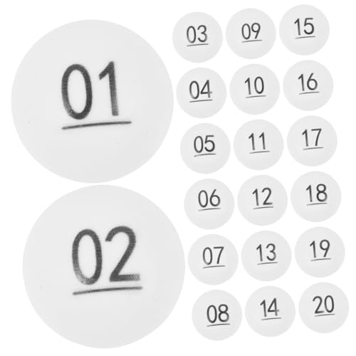 COOLHIYA 50 Stück Nummerierte Lottokugeln Nahtlose Kleine Party Losekugeln Stabile Spielbälle für Gewinnspiele und Feierlichkeiten Weiß mit Zahlen von COOLHIYA