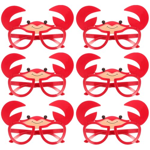 COOLHIYA 6 Stück Sonnenbrillen in Krabbenform, lustige Hawaii-Brillen für Luau-Partys, Strandurlaub, Foto-Requisiten, Sommer-Tropenparty, Brillen-Dekoration für Erwachsene und Kinder COOLHIYA 6 Stück Sonnenbrillen in Krabbenform, lustige Hawaii-Brillen für Luau-Partys, Strandurlaub, Foto-Requisiten, Sommer-Tropenparty, Brillen-Dekoration für Erwachsene und Kinder von COOLHIYA