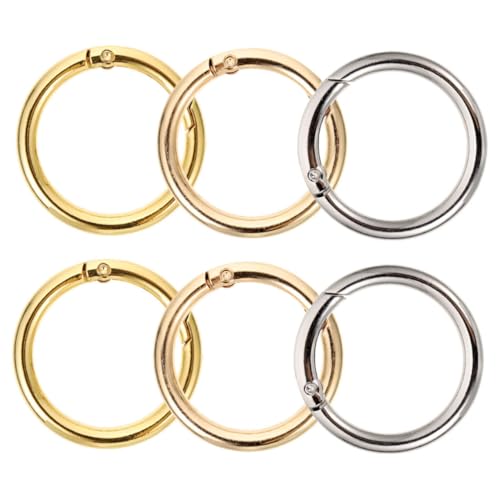COOLHIYA 6 Stück Teiliges Schlüsselringe Legierung mit Federverschluss Kleine Runde Clips zum Schnellen Öffnen und Schließen für Diy Schlüsselanhänger Schmuckherstellung und Zubehör Glatte COOLHIYA 6 Stück Teiliges Schlüsselringe Legierung mit Federverschluss Kleine Runde Clips zum Schnellen Öffnen und Schließen für Diy Schlüsselanhänger Schmuckherstellung und Zubehör Glatte von COOLHIYA